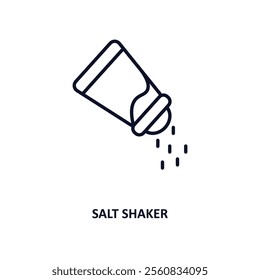 salt shaker outline icon.  Thin line icon from gastronomy collection. Editable vector isolated on white background