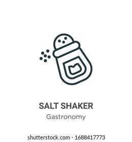 Salt shaker outline vector icon. Thin line black salt shaker icon, flat vector simple element illustration from editable gastronomy concept isolated stroke on white background