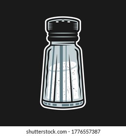 Salt shaker vector colored graphic object or design element isolated on dark background
