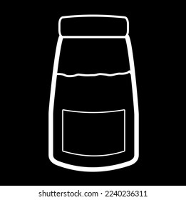 salt shaker vector icon isolated on black background, vector illustration, cookware, kitchenware