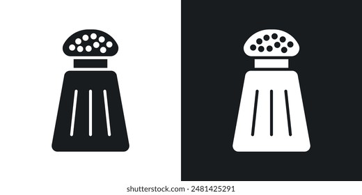 Salt Shaker Vektorgrafik Icon Set in Schwarz.