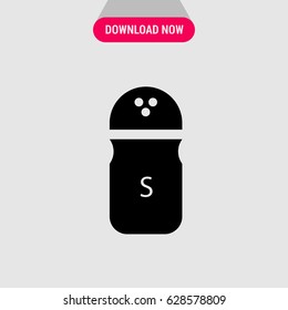 Salt Shaker Vector Icon, The symbol of salt-cellar. Simple, modern flat vector illustration for mobile app, website or desktop app 