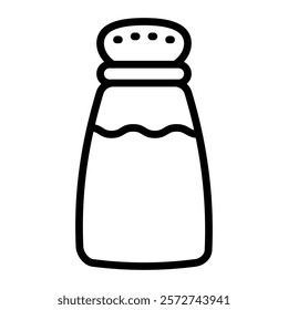 Salt Shaker Vector Line Icon Design