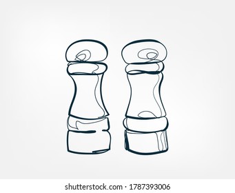 salt shaker vector one line art isolated illustration
