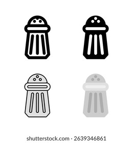A salt and spice shaker icon set, perfect for seasoning, flavor, cooking ingredients, and kitchen staples.