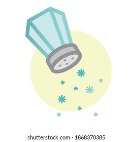 salt sprinkling illustration vector. salt shaker vector icon.