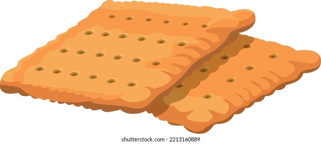 Colmena de galletas al cuadrado de sal. Icono de cookie de dibujos animados