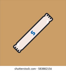 Salt Sugar Packet Pack Minimalistic Flat Line Outline Stroke Icon Pictogram Symbol Set Collection
