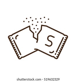 Salt Sugar Packet Packaging Minimalistic Flat Line Outline Stroke Icon Pictogram Symbol Set Collection
