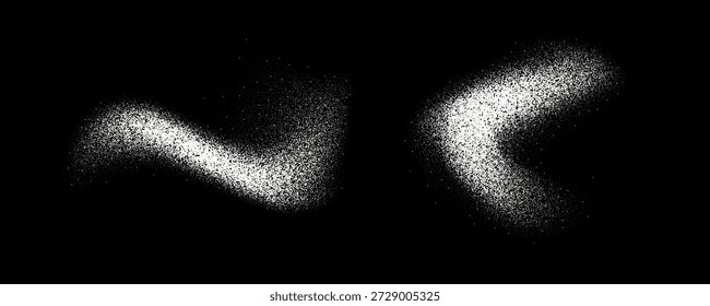 Salpicaduras de sal o azúcar en polvo. Pilas de polvo blanco, arena y textura de nieve. Estallan partículas de flores voladoras. Especias en escamas y gránulos esparcidos en la superficie. Punta de Vector roció motas de grano, puntos, piezas