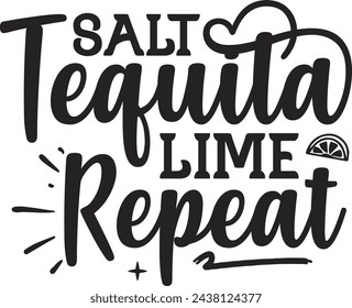 Salt Tequila Lime Repeat Design