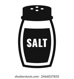 Salt vector icon isolated on white background. Simple flat illustration of salt shaker.