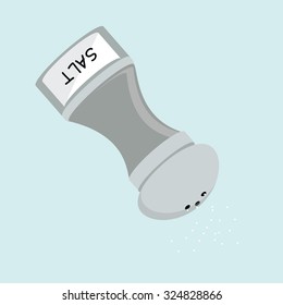 Salt vector icon. Salt shaker on blue background vector illustration. Seasoning for cooking