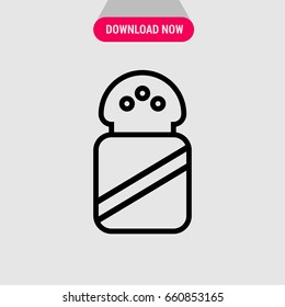 Salt vector icon, Salt shaker  with tree holes symbol. Simple, modern flat vector illustration for mobile app, website or desktop app 