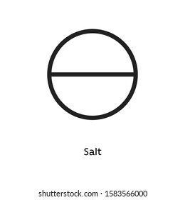 Salt vector illustration element icon, line symbols. Alchemy icon. Basic mystic elements.