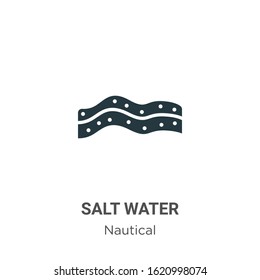 Salt water glyph icon vector on white background. Flat vector salt water icon symbol sign from modern nautical collection for mobile concept and web apps design.