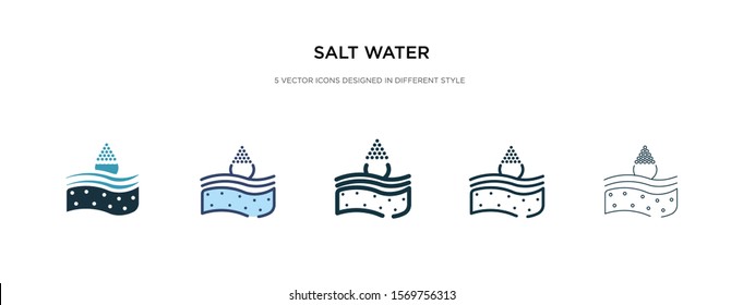 salt water icon in different style vector illustration. two colored and black salt water vector icons designed in filled, outline, line and stroke style can be used for web, mobile, ui