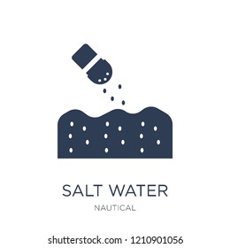 salt water icon. Trendy flat vector salt water icon on white background from Nautical collection, vector illustration can be use for web and mobile, eps10