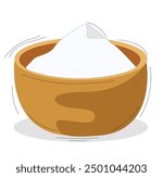 salt in wooden bowl.salt for food. Kitchen preparing products ingredients. sea ​​salt in a bowl