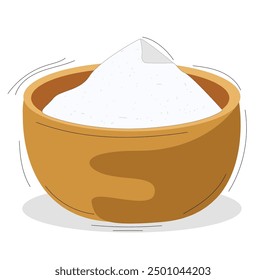 salt in wooden bowl.salt for food. Kitchen preparing products ingredients. sea ​​salt in a bowl