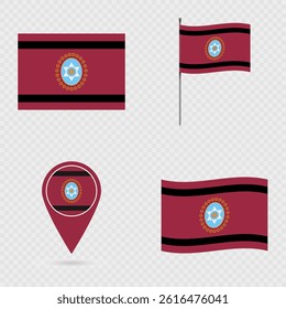 Salta Flag Set, administrative division of Argentina.