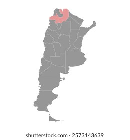 Salta Province map, administrative division of Argentina. Vector illustration.