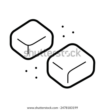 Salted caramel candies linear vector icon isolated on white background, Outline whole coconut symbol, simple black and white icon