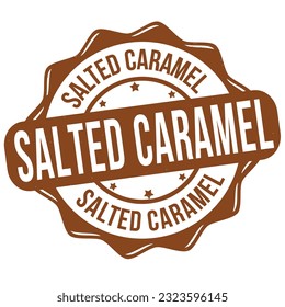 Salted caramel grunge rubber stamp on white background, vector illustration