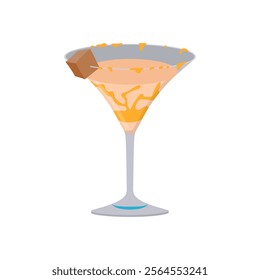 Salted Caramel Martini, Cocktails Vector illustration, Isolated