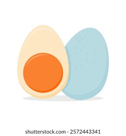 salted egg. duck egg. light blue shell egg. culinary. fermented culinary. delicious food. vector illustration