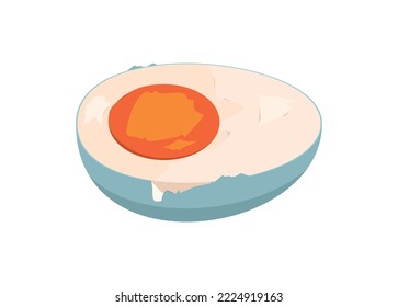 Salzenei. Hälfte. Einfache flache Illustration.