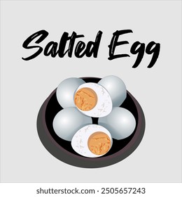 Ilustración de huevo salado. Vector de alimentos. menú de alimentos.