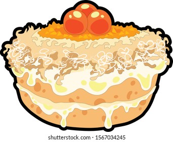 Salted Egg Sponge Cake Dried Pork Stock Vector Royalty Free 1567034245