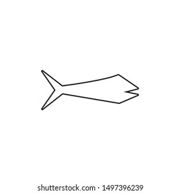 Salted fish design icons and bones. Outline style icon. flat icon design