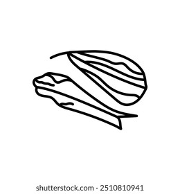 Icono negro de línea de cacahuetes salados. Firme para la página del Web, App móvil, Botón, logotipo. Vector Botón aislado. Trazo editable.