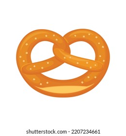 Salted pretzel in realistic detailed style for Oktoberfest. Isolated hand drawn vector illustration of kringle