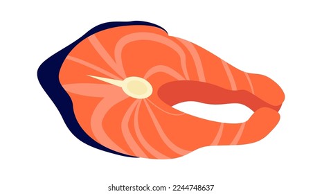 Icono plano de salmón salado Sabrosa comida. Ilustración del vector