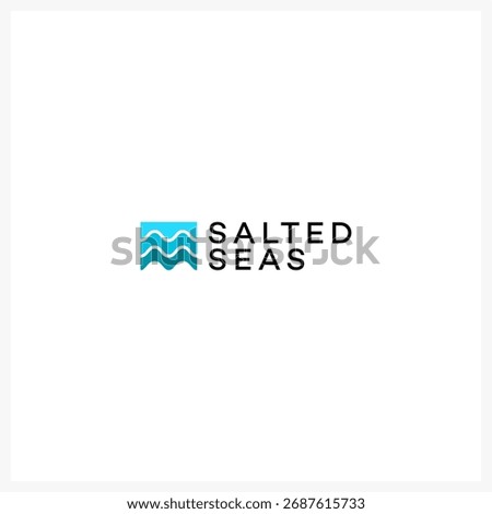 Salted Seas Minimal Logo with Ocean Wave Icon — Modern Maritime Branding
