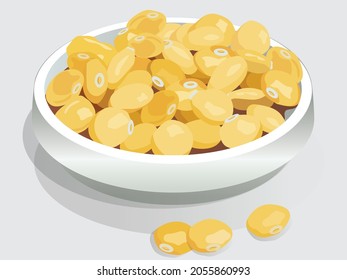 Salted yellow lupine beans dish illustration