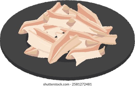 Salt-grilled chicken cartilage. It has a crunchy texture and is healthier than the meat, so it is popular with women.