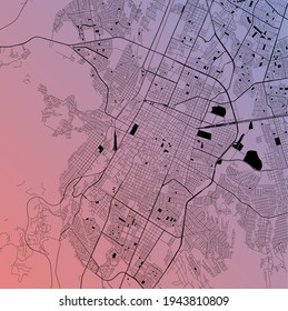 Saltillo, Coahuila, Mexico - Urban vector city map with parks, rail and roads, highways, minimalist town plan design poster, city center, downtown, transit network, street blueprint