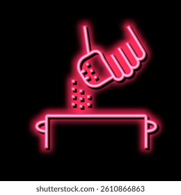 salting cooking meal neon light sign vector. salting cooking meal illustration