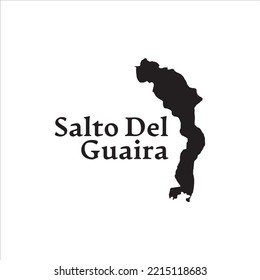 Salto Del Guaira map and black lettering design on white background