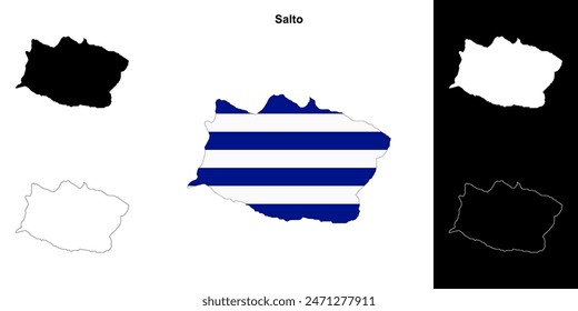 Salto department outline map set