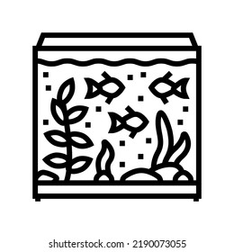 saltwater aquarium fish line icon vector. saltwater aquarium fish sign. isolated contour symbol black illustration