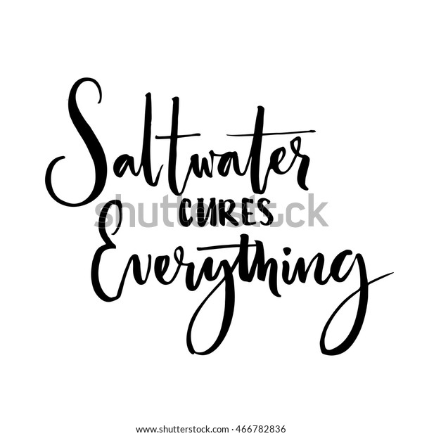 Saltwater Cures Everything Inspiration Saying About Stock Vector ...