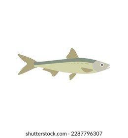 saltwater fish flat design vector illustration. fresh fish icon seafood logo. can be use for restaurant, fishing logo