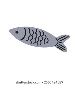 saltwater fish flat design vector illustration. fresh fish icon seafood logo. can be use for restaurant, fishing logo