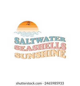 Saltwater seashells sunshine Summer tshirt, Summer background design
