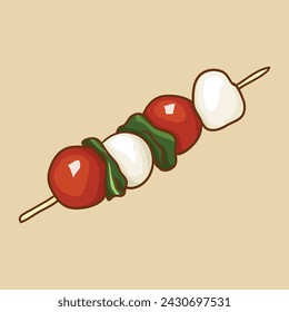 A salty appetizer on a skewer